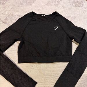 Gymshark Black Crop Top Long Sleeve